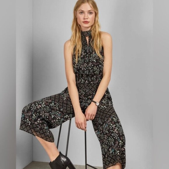 NWT TED BAKER LONDON Marcila Hazel High Neck Wide Leg Floral Jumpsuit Sz 1(S) - Picture 2 of 16